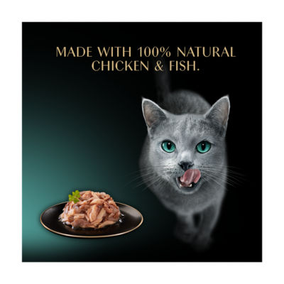Sheba wet cat food with chicken and tuna in gravy 60g tray (British brand)