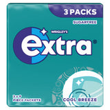 Wrigley's Cool Breeze sugar-free chewing gum x3 packs (British brand)