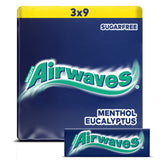 Airwaves sugar free menthol eucalyptus chewing gum 9 piece multipack - British product