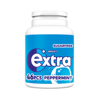 Wrigley's Extra Peppermint chewing gum bottle 46 pieces, imported from the UK