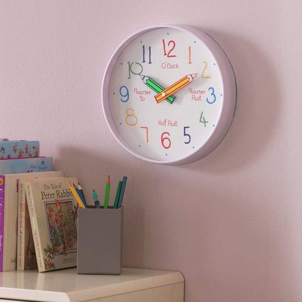 Argos Home children's tell the time wall clock 24.5cm (British brand)