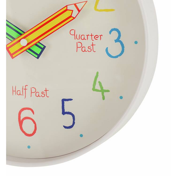 Argos Home children's tell the time wall clock 24.5cm (British brand)