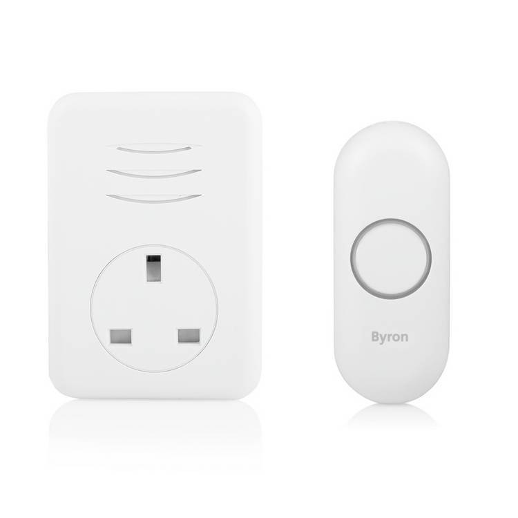 Byron plug-thru doorbell 150m range, UK version