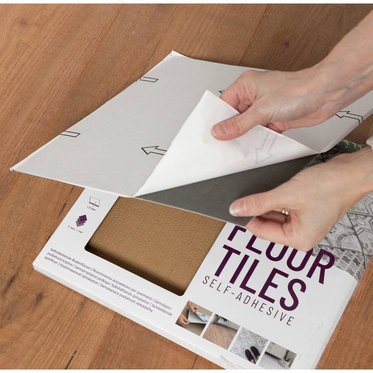 D-C-Fix Victorian peel and stick vinyl floor tiles 30.5cm square (British brand)