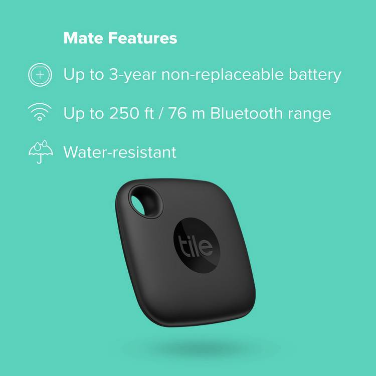 Tile Mate 2022 Black Bluetooth tracker pack of 2 - British product