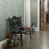 Morris & Co floral wallpaper green bird pomegranate, UK version