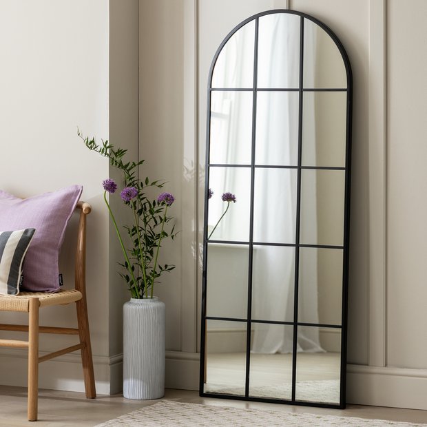 Habitat black full length arch wall mirror 140x65cm, UK version