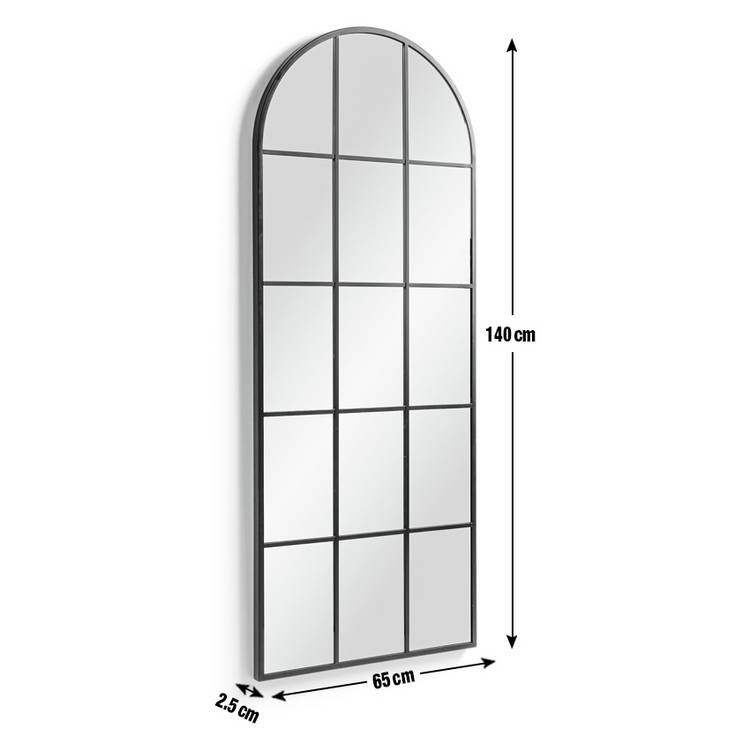 Habitat black full length arch wall mirror 140x65cm, UK version
