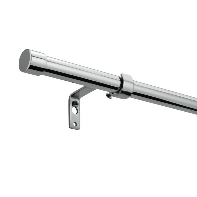 Argos Home chrome extendable curtain pole 165-300cm (British brand)