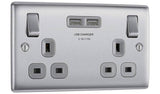 Argos BG 2 Gang Socket with 2 USB 3.1 Ports, Stainless Steel- Buy online at McGrocer