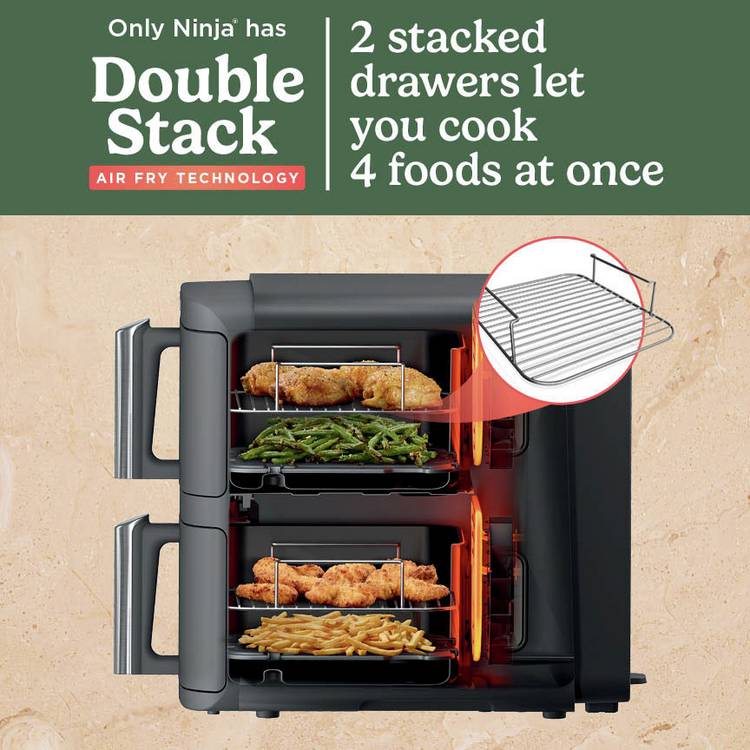 Ninja Double Stack XL air fryer 9.5L, UK version
