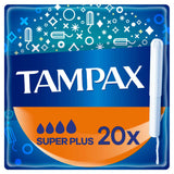 Tampax Super Plus tampons with cardboard applicator x 20 (British brand)