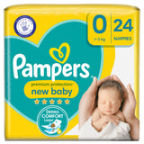 ASDA Pampers Premium Protection New Baby Nappies Size 0, 24 Nappies- Buy online at McGrocer