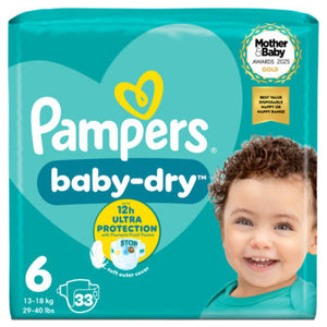 Pampers Baby-Dry Size 6 Night Time Nappies 33 Pack 13-18kg