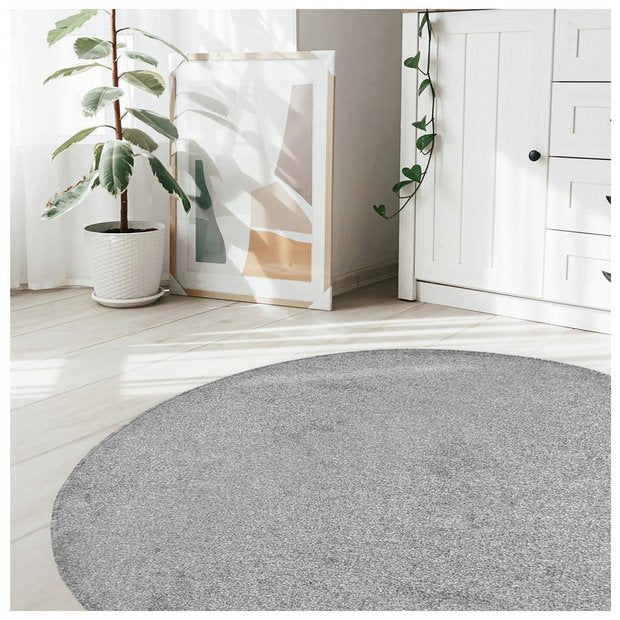Relay round grey rug 133cm - British product