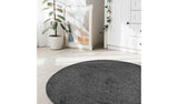 Argos Relay Plain Round Charcoal Short Pile Rug - 133cm- Buy online at McGrocer