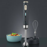 Salter grey cordless hand blender with stainless steel blades, imported from the UK
