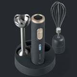 Salter grey cordless hand blender with stainless steel blades, imported from the UK