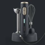 Salter grey cordless hand blender with stainless steel blades, imported from the UK