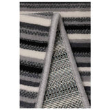 Homemaker grey striped cut pile rug 120x160cm (British brand)