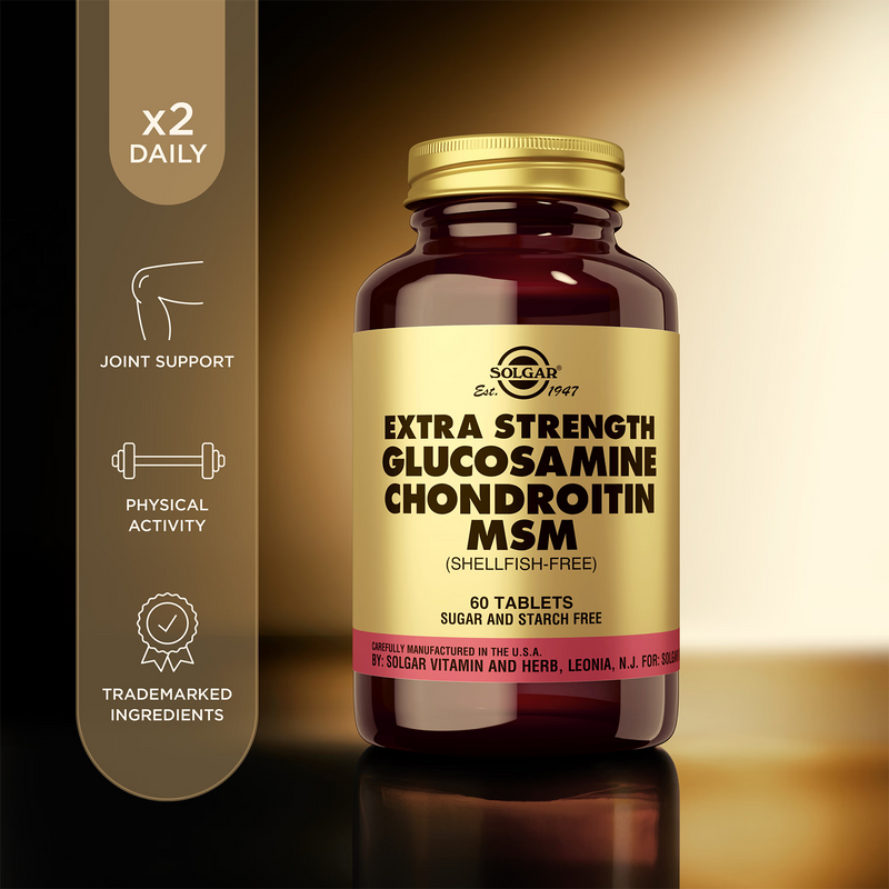 Solgar Glucosamine Chondroitin Extra Strength 60 Tablets (British brand)