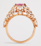 Suzanne Kalan rose gold diamond and pink sapphire ring - British product