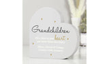 Personalised wooden heart ornament for grandchildren, imported from the UK