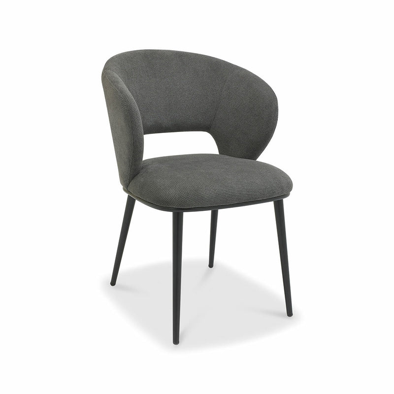 Bentley Designs Luca grey fabric dining chair 2-pack, UK version