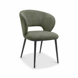 Bentley Designs Luca green fabric dining chair 2 pack (British brand)