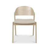 Bentley Designs Vega chair light oak beige leather 2 pack, UK version