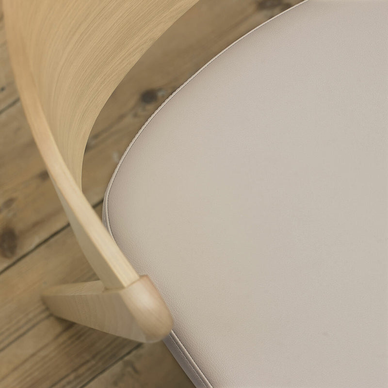 Bentley Designs Vega chair light oak beige leather 2 pack, UK version