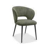 Bentley Designs Luca green fabric dining chair 2 pack (British brand)