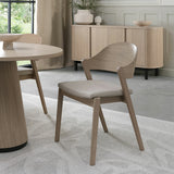 Bentley Designs Vega chair light oak beige leather 2 pack, UK version