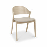 Bentley Designs Vega chair light oak beige leather 2 pack, UK version