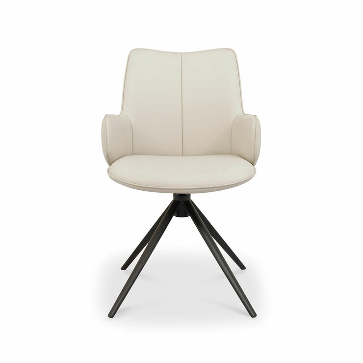 Bentley Designs Rowan beige faux leather dining chair - British product