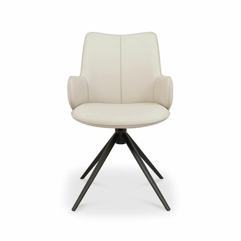 Bentley Designs Rowan beige faux leather dining chair - British product