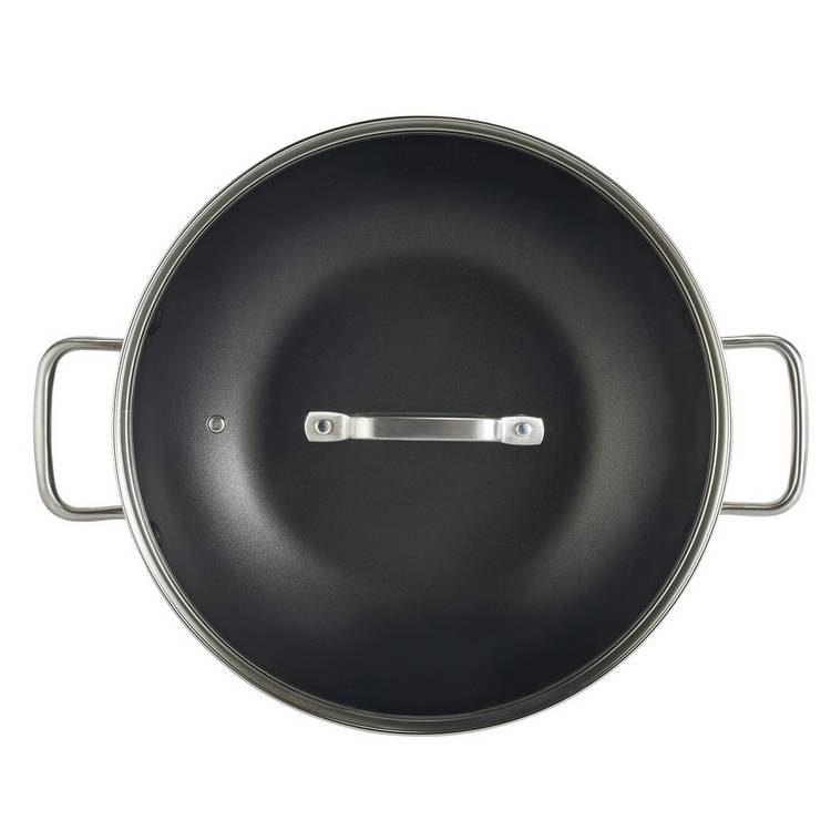 Habitat 30cm hard anodised aluminium wok, UK version