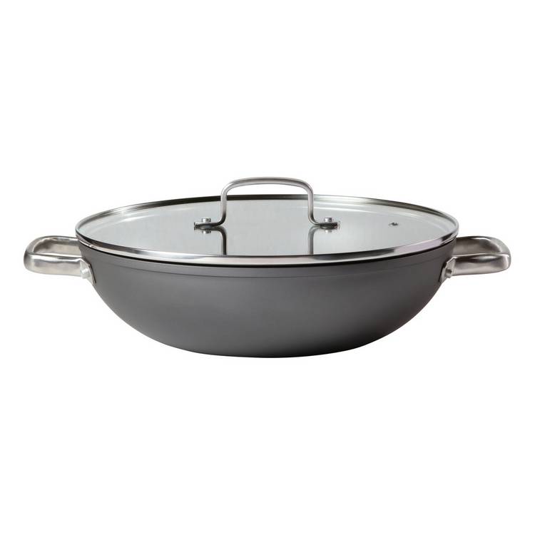 Habitat 30cm hard anodised aluminium wok, UK version