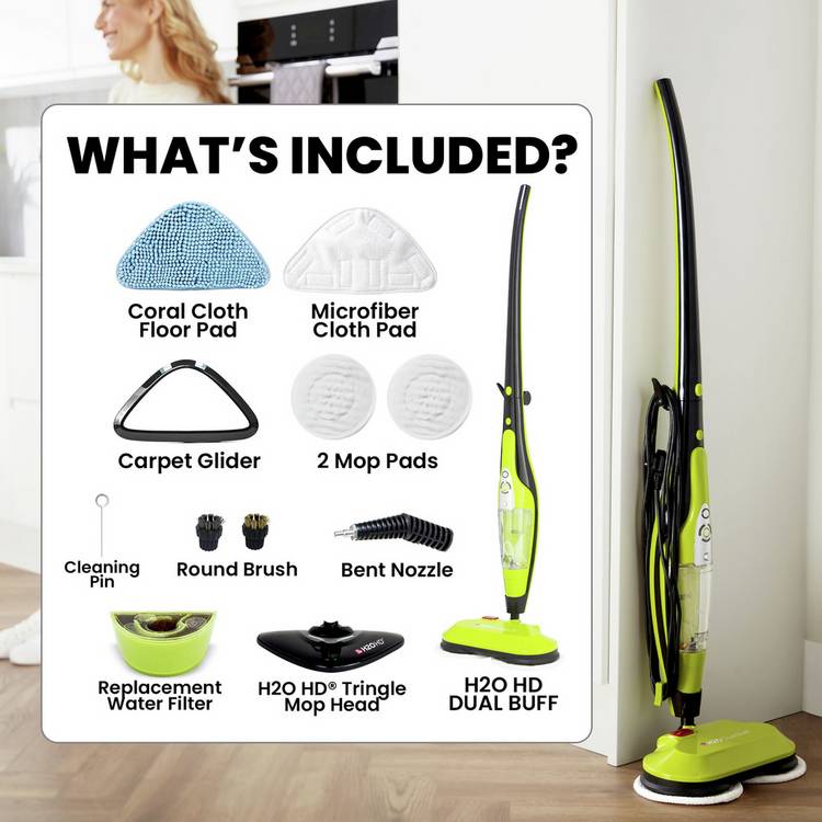 H2O 8-in-1 steam cleaner HD model, imported from the UK