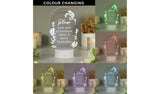 Personalised botanical LED wedding light colour changing, imported from the UK