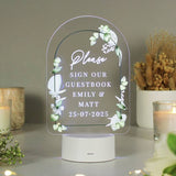 Personalised botanical LED wedding light colour changing, imported from the UK