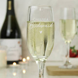 Personalised bridesmaid flute glass 180ml (British brand)
