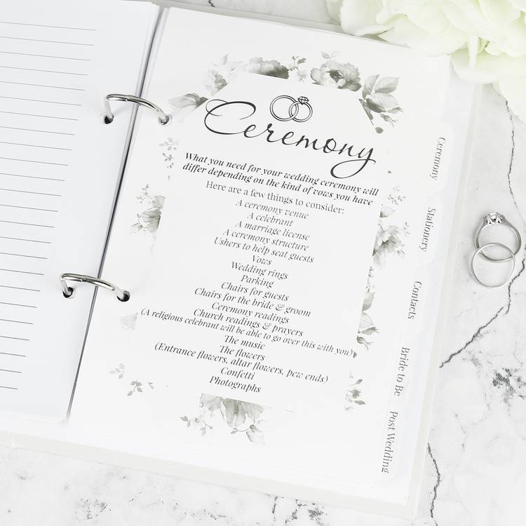 Floral personalised wedding planner A5 - British product