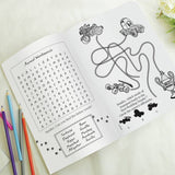 Personalised blue wedding activity book - British product