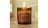 Personalised vanilla candle in amber glass jar, 30 hours burn time - British product