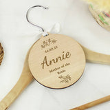 Personalised wooden wedding tag with ribbon, 10.7cm, imported from the UK