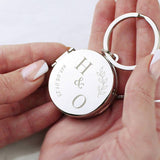 Personalised couples photo keyring nickel plated, imported from the UK