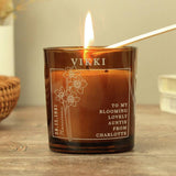 Personalised vanilla candle jar, December birthday gift, UK version
