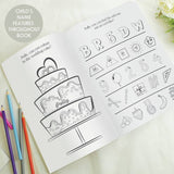 Personalised wedding activity book in pink, imported from the UK