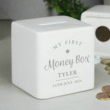 Personalised ceramic money box with name, 9cm (British brand)